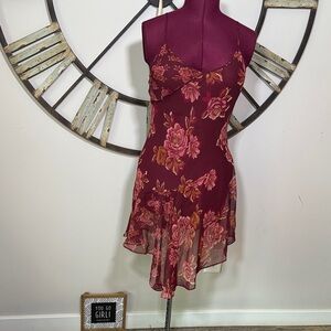Jones New York Floral Burgundy Dress